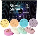 Shower Steamers Aromatherapy Shower Bath Bombs with Pure Essential Oils for Home Spa. Bath Steamer Christmas Gift Set for Lovers, Wife, Moms, Christmas Birthday Mothers' Valentines' Day-8pack