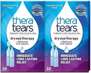 TheraTears Dry Eye Therapy Lubricating Eye Drops for Dry Eyes, Preservative Free eye drops, 30 Single-Use Vials (2 Pack)