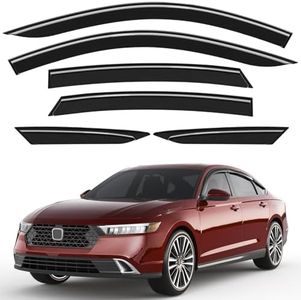 Saleago 6pcs Outside-Mount Window Rain Guards Fit for 2023 2024 2025 2026 Honda Accord, Extra Durable Window Visors Wind Deflector Dark Smoke Vent Shades Car Tape-on 6-pcs with Thicker