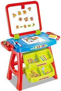 Childs 2 in 1 Learning Desk & Magnetic Easel Blackboard White Board Letters