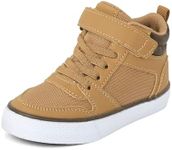 The Children's Place Baby Boys and Toddler Casual Lace Up Hi Top Sneakers, Tan, 8