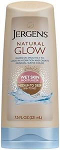 Jergens Natural Glow In Shower Lotion, Self Tanner for Medium to Deep Skin Tone, Sunless Tanning Wet Skin Lotion for Gradual, Flawless Color, 7.5 Ounce (Packaging May Vary)