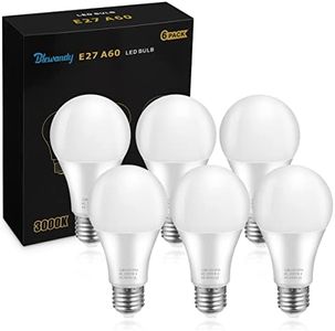 Lampadina LED E27 12W Equivalenti a 100W, 3000K Luce Bianca Calda 1200LM Lampadine E27 A60, Lampada LED a Vite Edison Risparmio Energetico Consumo Basso, Non Dimmerabile, Pacco da 6