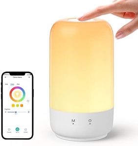 meross Smart WiFi Table Lamp, Support Apple Homekit, Alexa and Google Assistant, LED Bedside Lamp with Tunable White and Multi-Color, Nightstand Lamp for Bedroom, Touch Control, Voice Control