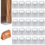 BAIPOK 16pcs Square Chair Leg Floor Protectors, Furniture Pads for Hardwood Floors, Furniture Sliders for Chair Legs, Floor Protectors for Chairs, Silicone Chair Leg Caps Cover, Clear, Large