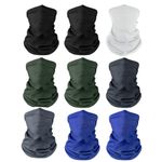 KUUQA 9 Pcs Neck Gaiter Headwear, Bandana, Neck Gaiter, Head Wrap, Headband for Men and Women, Multifunctional Head Scarf, Face Mask, Magic Scarf (mix color)