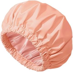 VarCozy Satin Lined Shower Cap, Shower Caps for Women Reusable Waterproof