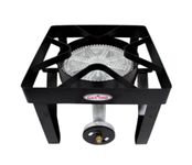 GasOne B-5450A 200K BTU Propane Burner – Heavy-Duty Propane Stove – Outdoor Burner with Adjustable 0-20Psi Regulator and Steel Braided Hose – Ideal for Home Brewing, Turkey Fry