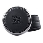 [Leather Power Knob] BLACKSUIT can be Mounted on All Models Vehicle Handle Spinner Power Handle Spinner Handle Car Accessories Luxury Hi-Quality Power Handle Steering Wheel Spinner Knob (Black)