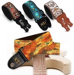 Art Tribute Personalized Guitar Strap Van Gogh Sunflower Design Includes 2 Strap Locks & 2 Picks, Add Your Text and We Make It Especially For You, Your Own Custom Guitar Strap