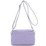 FashionPuzzle Triple Zip Small Crossbody Bag, Lavender, One Size