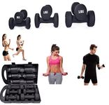 Kemket Neoprene Hand Dumbbell Weight Set 10kg With Carry Case Black