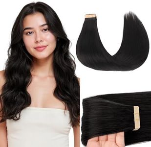 GOO GOO Tape in Hair Extensions Human Hair 28" 20pcs #1B Natural black