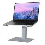 Adjustable Laptop Stand for Desk - Adjustable Height Adjustable Angle Laptop Riser Computer Stand for Desk - Aluminium Metal Laptop Holder Macbook stand - 11 inch to 17 inch - Grey (Grey)