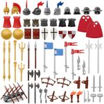 Feleph Medieval Weapons Pack for Knight Figures Ancient Kingdom Castle Soldier Equipment, Military Building Block Toy Accessories Kit, Compatible with Major Brand