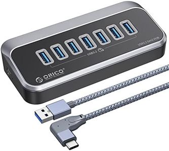 ORICO USB Hub 10Gbps with 7 USB A Ports, USB 3.2 Gen 2 Hub with 3.28Ft USB-A to USB-C Cable USB Splitter for iMac, All MacBooks, Mac Mini