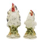 Fitz & Floyd Fitz and Floyd Lantana Rooster & Hen Figurine, Set of 2, Multicolor