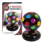 Global Gizmos 45860 5” Rotating LED Disco Ball/Battery Operated/Multi-Coloured Lights/Great for Parties/Black