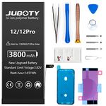 3800 mAh Battery for iPhone 12/12Pro, JUBOTY 2023 New Upgrade Li-ion High Capacity Battery Replacement for iPhone 12/12Pro with Complete Professional Repair Kit