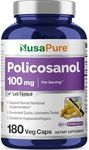 Policosanol 100mg 180 Veggie Capsules (Non-GMO & Gluten Free) Supports Lower Cholesterol, Supports Healthy Circulation - 50mg per Caps