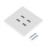 Taidda Electric Wall Mounted Power Socket, 4 USB Ports DC 5V Home Office Electric Wall Mounted Power Socket Charger Outlet