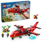 LEGO City Fire Rescue Plane Toy for Kids and Fans of Firefighter Toys, Fun Birthday Gift Idea for Boys and Girls Ages 6+ who Love Airplane Toys and Imaginative Play, Includes 3 Minifigures, 60413