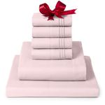 Mellanni Queen Sheets - 6 Piece Iconic Collection Bedding Sheets & Pillowcases - Hotel Luxury, Ultra Soft, Cooling Bed Sheets - Deep Pocket up to 16" - 6 PC (Queen, Blush Pink w/Extra Pillow Cases)