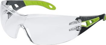 Uvex Pheos Safety Glasses - Anti-Fog and Scratch and Chemical Resistant - Transparent/Black Lime