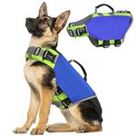 VavoPaw Dog Life Jacket, Dog Life Vest Jackets with High Buoyancy Rescue Handle Adjustable Ripstop Safety Vest Float Lifesaver Vest for Swimming Boating Dogs, XL Size, Dark Blue