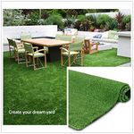 Artificial Grass Rug 0.4" Customized Sizes,Fake Grass Turf Mat Synthetic Lawn Carpet,Faux Grass Landscape for Décor,Astroturf for Dogs with Drain Holes