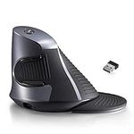 DELUX Upgrade Classic Rechargeable Ergonomic Vertical Mouse, Reduce Muscle Strain 2.4G Optical Wireless Ergo Mouse with USB Receiver, 6 Buttons, 3 Gear DPI and Removable Palm Rest(M618G GX-Black)