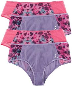 Balanced Tech Women's Printed Mesh Hipster Panty 4 Pack - Pastel Paradise - Small