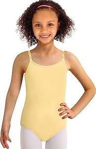 MOLLDAN Girls Long Sleeve Ballet Leotards Crisscross Straps Back Dance Tops, Z-cami-buttery, 8-10 Years