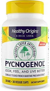 Healthy Origins Pycnogenol 150 mg - Premium Pine Bark Extract - French Maritime Pine Bark Extract for Heart Health, Skin Care & More - Gluten-Free & Non-GMO Supplement - 30 Veggie Caps