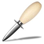 Seki Japan Oyster Knife, Japanese Hand Guard Shellfish Opener, Oyster Shucking 2.6 inch (67 mm) Stainless Blade, Beech Wood Handle