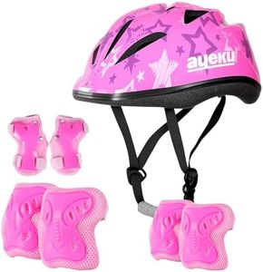 Boys Girls Kids Bike Helmet Outdoor Safety Pads Set AyeKu Knee Elbow Pads and Wrist Guards for Riding Scooter Skateboard Cycling Helmet 8-14 Years Old