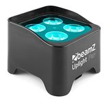 beamz BBP90 Wireless Battery Uplighter - 4x 4W RGB UV LEDs, Portable Battery Powered Uplight, Perfect for Events & Stage Lighting, Wireless LED Uplights, Battery Powered Uplighter, Uplighter With DMX