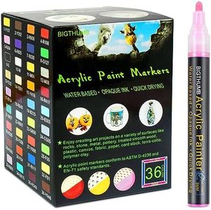 Simpleoa Acrylic Paint Pens for NAIDOC week, 36 Paint Markers Pens for Rock, Easter Eggs，Stone, Metal, Ceramic, Glass, Mugs, Wood, Metal, Fabric, Canvas (36 Acrylic Paint Pens（Medium Tip）)