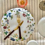 GOLDEN QUEEN'S Handcrafted Dinner Plates: Set of 2 | Perfect for Hosting and Daily Meals | Microwave Safe Plates | 10.5 inch | Serves 2 (Summer Florals Dinner Plates)