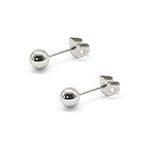 Artskin Ball Stud Earrings for Women Men Girls Earrings Titanium Hypoallergenic Earring Studs 4mm S925 Silver Round Ball Earrings for Sensitive Ears (4mm, Silver)