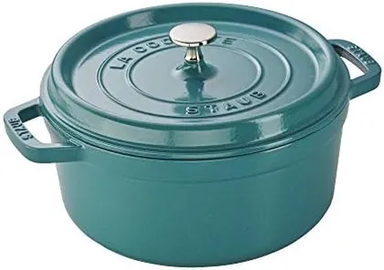 STAUB Cast Iron Round Cocotte, Dutch Oven, 4-quart, serves 3-4, Made in France, Turquoise
