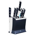 TEFAL EverSharp Pro Knife Block with Integrated Automatic Sharpener, 6-Piece Knife Set with Scissors Chef, Bread, Santoku, Utility, Paring Knives & Scissors, Precision Blades K297S744