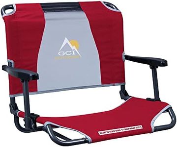 GCI Outdoor Big Comfort Stadium Chair | Portable, Folding Bleacher Seat with Back Support & Armrests — Red