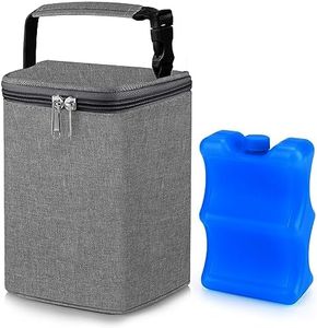 Accmor Breastmilk Cooler Bag with Ice Pack, Baby Bottle Cooler Bags, Insulated Bottle Cooler Tote Bags On The Go, Fits 4 Large 8oz Bottles, for Nursing Mom Daycare Travel, Grey