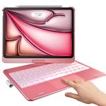 typecase Touch Keyboard Case for iPad Air 11-inch (2024 M2)& iPad Pro 11(4th/3rd/2nd/1st Gen):Multi-Touch Trackpad & 11 Colors Backlight & 360°Rotatable,Thin & Light for iPad Air 5th/4th Gen,Rose Gold