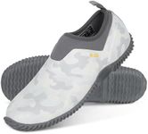 Kalkal Unisex Waterproof Garden Shoes, Men's Garden Boots,Women's Rain Shoes, Neoprene Rubber Footwear for Camping, Lawn Care, Gardening, Car Wash and Yard Work(Size 6-14) Camo Grey