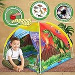 W&O Dino Super Dome with Roar Button, Dinosaur Toys for Kids and LED Lights - Epic Dinosaur Tent, Kids Tent Indoor & Outdoor, Tent for Kids Play Tent, Pop Up Tents for Kids, Play House for Boys Girls