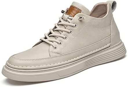 Zapatos con Alzas Hombre Zapatos Casuales con Cordones de Cuero Zapatillas Deportivos con Aumento de Altura