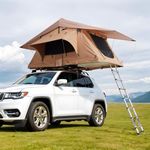 VEVOR Rooftop Tent Hard Shell, Naturnest Rooftop Tent Hardshell for 2-3 Person, Folding Design with Telescopic Ladder Mattress PVC Cover Bag, Waterproof for Jeep SUV Pickup Truck (Folding Tent-Large)
