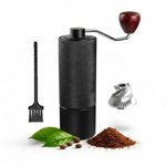 AAshonee® Premium Manual Coffee Grinder with 5-Axis CNC Stainless Steel Burr, Aluminum Body & Wooden Handle (1 Year Warranty)